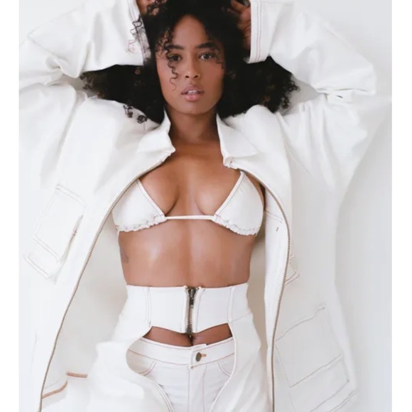 JEAN Machine Laina Rauma NWT szL bra Bralette triangle cropped  lainarauma denim - Picture 10 of 16